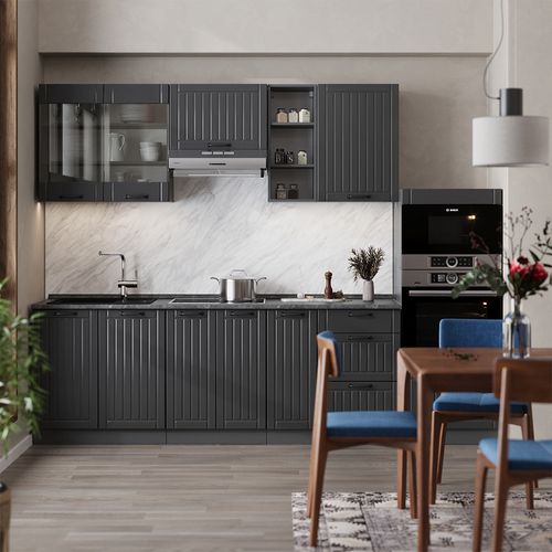 Cuisine Fame-line 57163 Gris Foncé 280cm Sans Pt