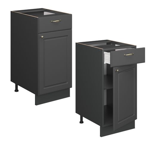 Meuble Cuisine Fame-line 57175 Anthrazit-gold Landhaus 40cm , Pt Anthracite