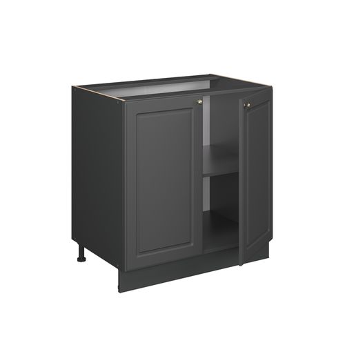 Meuble Bas Sous-évier Fame-line 57177 Anthrazit-gold Landhaus 80cm Avec Étagère, Pt Chêne