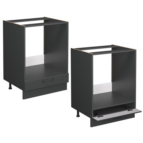 Meuble Pour Four Fame-line 57181 Gris Foncé 60cm , Pt Chêne