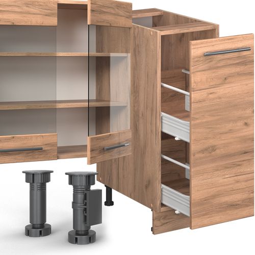 Cuisine Fame-line 57245 Chêne De Force Doré 280cm , Pt Chêne