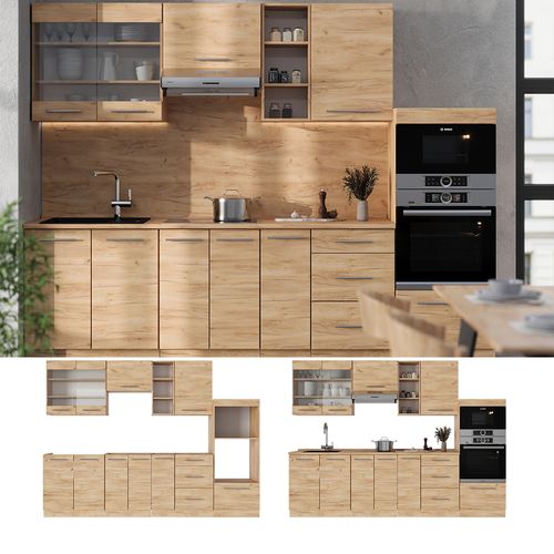 Cuisine Fame-line 57245 Chêne De Force Doré 280cm , Pt Chêne