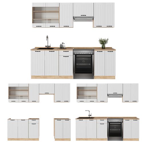 Cuisine Fame-line 57247 Blanc Campagne 240cm Sans Pt