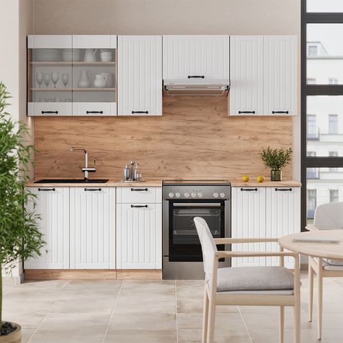Cuisine Fame-line 57247 Blanc Campagne 240cm Sans Pt