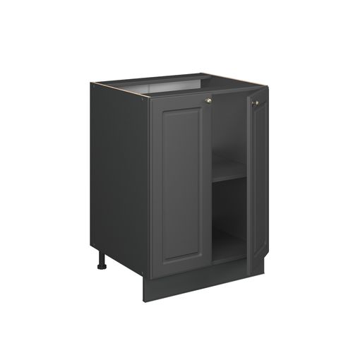 Meuble Bas De Cuisine Fame-line 57256 Anthrazit-gold Landhaus 60cm , Pt Anthracite