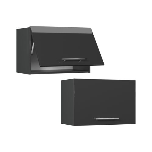 Elément Haut De Cuisine Fame-line 57264 Anthracite Haute Brillance 60cm Plat