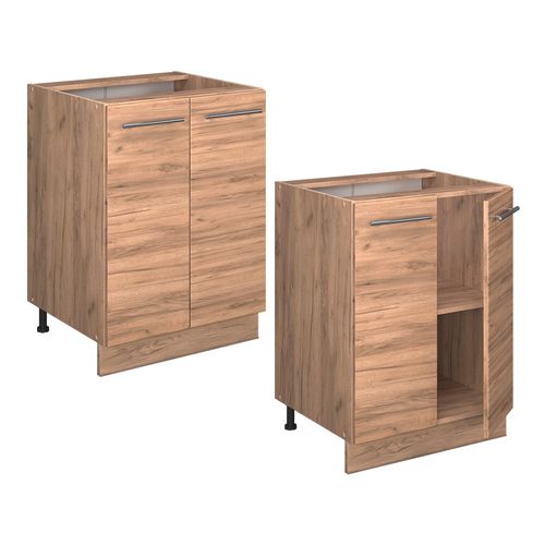 Meuble Bas De Cuisine Fame-line 57266 Chêne De Force Doré 60cm , Pt Chêne