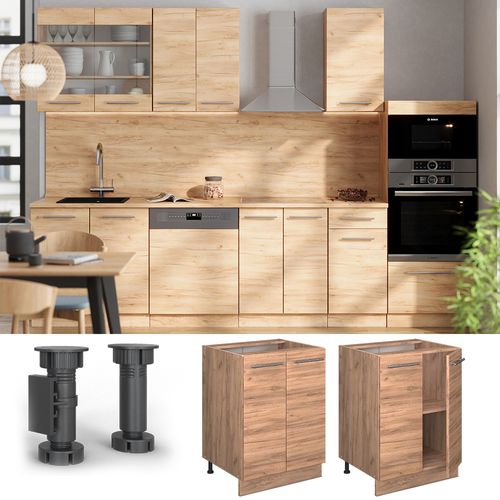 Meuble Bas De Cuisine Fame-line 57266 Chêne De Force Doré 60cm , Pt Chêne