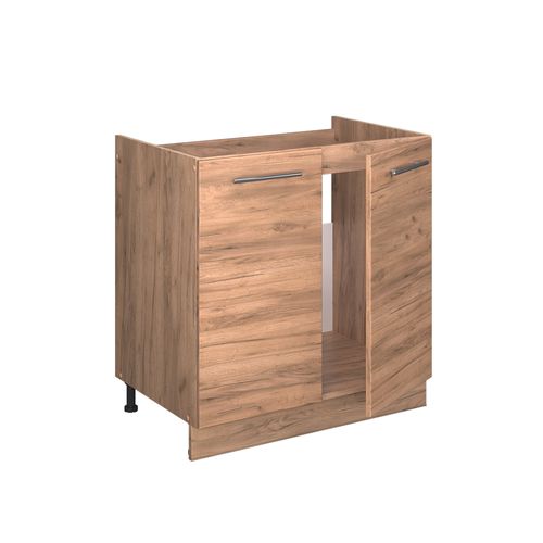 Meuble Bas Sous-évier Fame-line 57269 Chêne De Force Doré 80cm , Pt Chêne