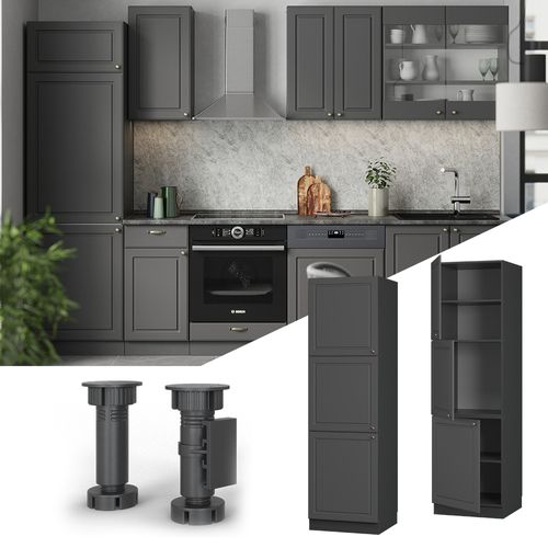 Meuble Pour Four Fame-line 57275 Anthrazit-gold Landhaus 60cm