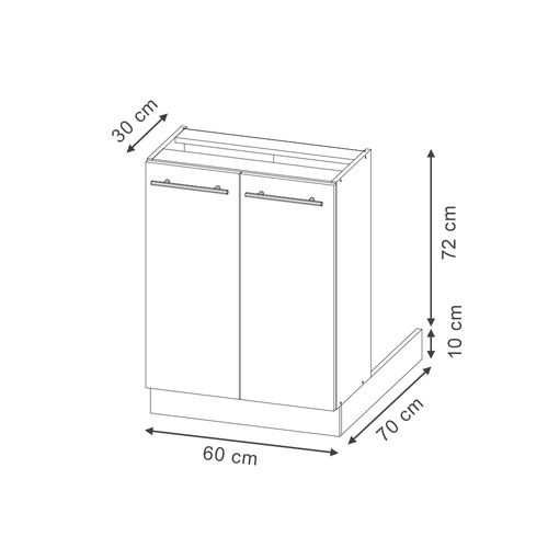 Îlot De Cuisine Fame-line 57276 Anthracite Haute Brillance 60cm Sans Pt