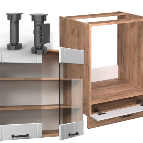 Cuisine En Angle Fame-line 57282 Blanc Campagne 190x60cm , Pt Marbre