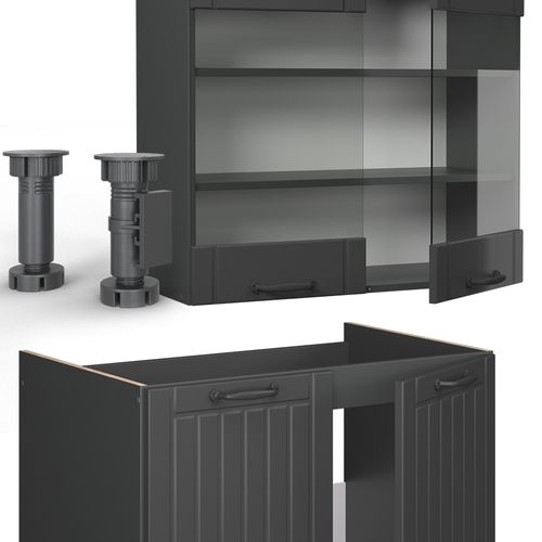 Cuisine Fame-line 57284 Gris Foncé 200cm Sans Pt