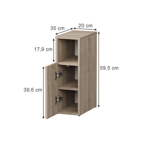 Table De Chevet Enton 57306 Sonoma 20x59.5cm Avec 1 Porte