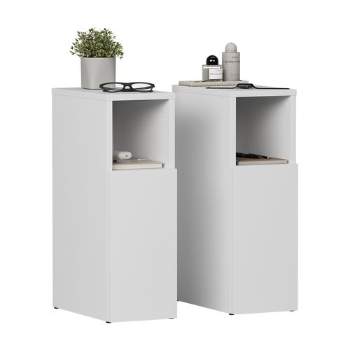 Table De Nuit Enton 57309 Blanc Set De 2 Pièces