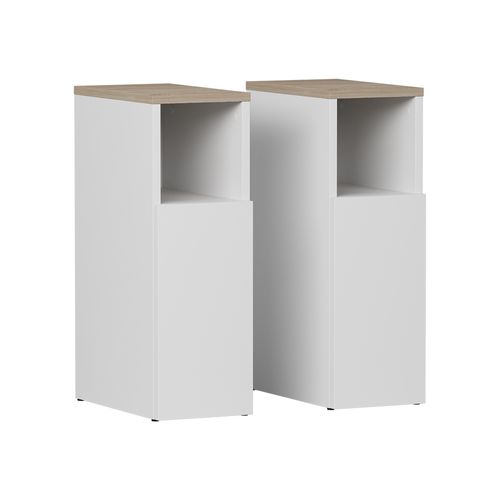 Table De Nuit Enton 57313 Blanc/sonoma Set De 2 Pièces