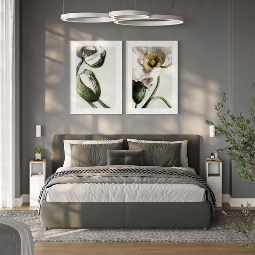 Table De Nuit Enton 57313 Blanc/sonoma Set De 2 Pièces