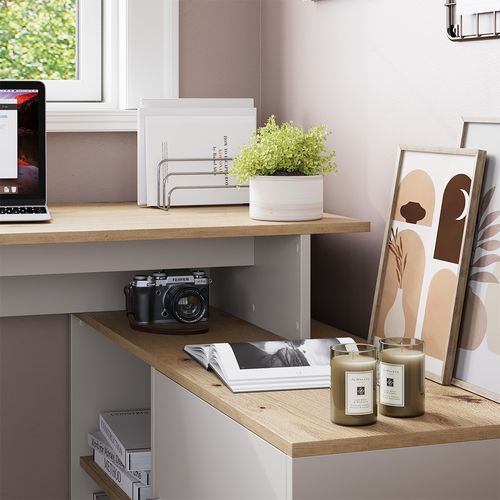 Bureau Dangle Rudy 57326 Cachemire 135x110cm Avec Des Étagères