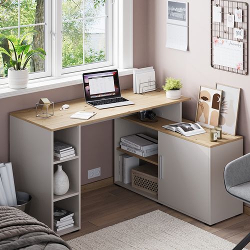 Bureau Dangle Rudy 57326 Cachemire 135x110cm Avec Des Étagères