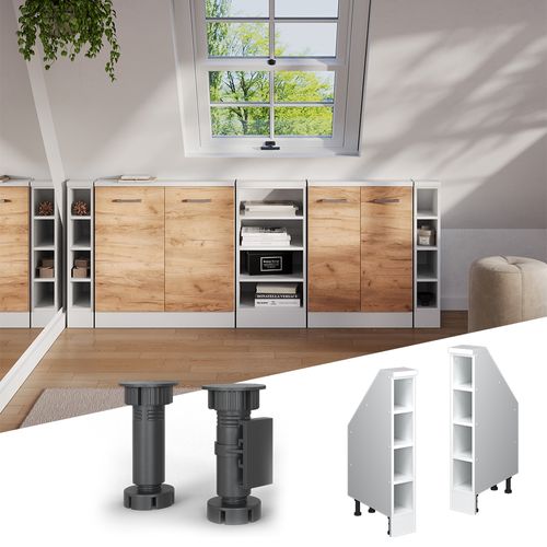 Meuble De Rangement Sous Pente Rion 57345 Blanc 15x81.6cm Avec 4 Compartiments