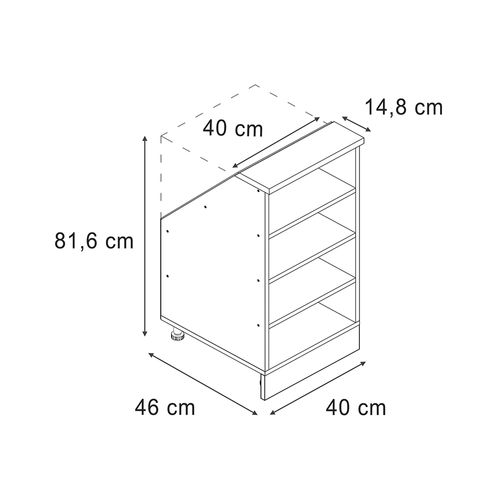 Meuble De Rangement Sous Pente Rion 57350 Anthracite 40x81.6cm Avec 4 Compartiments