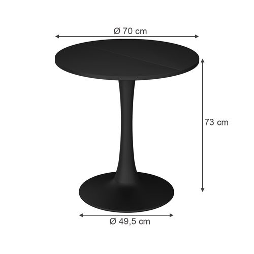 Table à Manger Carl 57357 Noir 70x70cm
