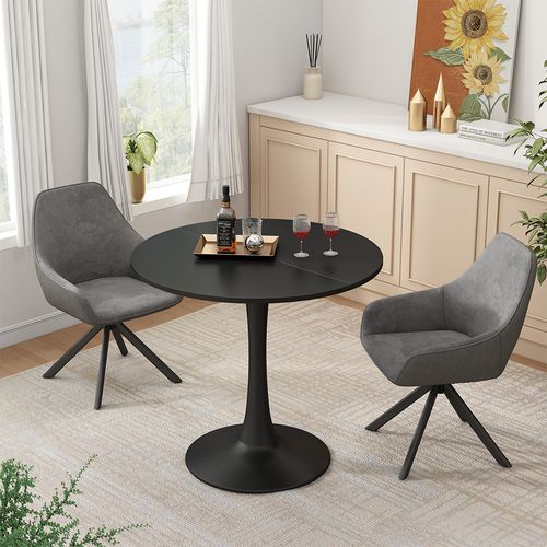 Table à Manger Carl 57359 Noir 80x80cm