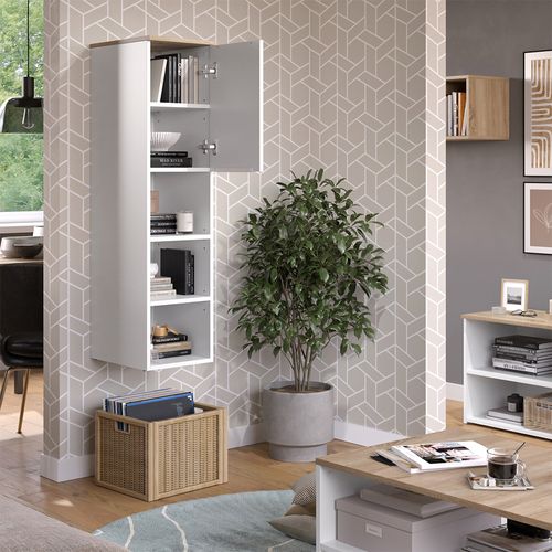 Armoire Universelle Wido 57434 Blanc/sonoma 30.2x120cm Avec Une Porte