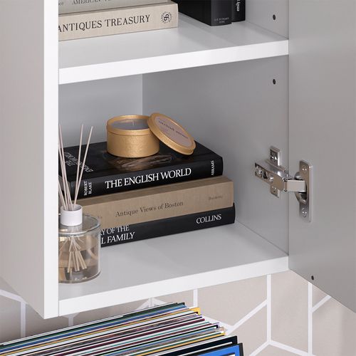 Armoire Universelle Wido 57434 Blanc/sonoma 30.2x120cm Avec Une Porte