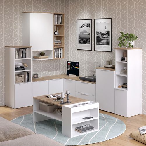 Armoire Universelle Wido 57434 Blanc/sonoma 30.2x120cm Avec Une Porte