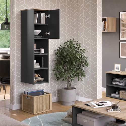 Armoire Universelle Wido 57435 Anthracite/sonoma 30.2x120cm Avec Une Porte