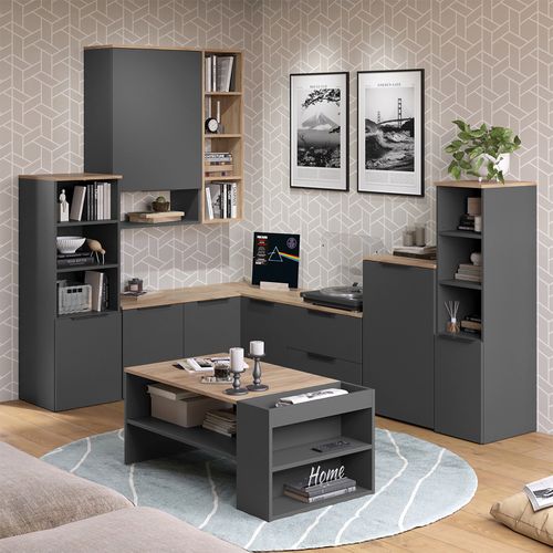 Armoire Universelle Wido 57435 Anthracite/sonoma 30.2x120cm Avec Une Porte