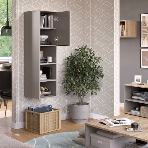 Armoire Universelle Wido 57436 Grège 30.2x120cm Avec Une Porte