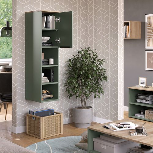 Armoire Universelle Wido 57437 Vert 30.2x120cm Avec Une Porte