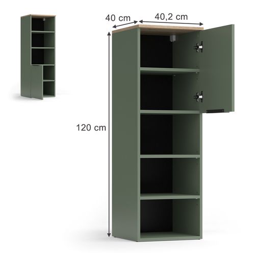 Armoire Universelle Wido 57441 Vert 40.2x120cm Avec Une Porte