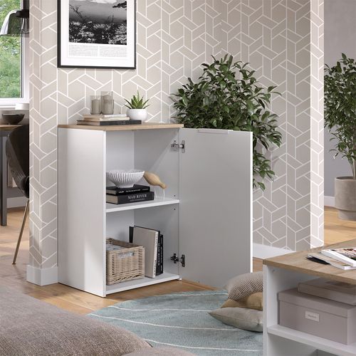 Commode Wido 57442 Blanc 50x80cm Avec Étagère