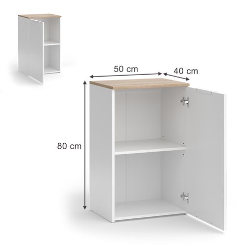Commode Wido 57442 Blanc 50x80cm Avec Étagère