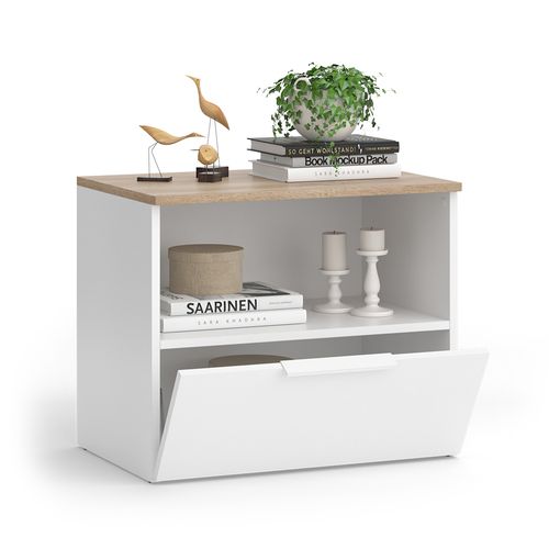 Commode Wido 57446 Blanc/sonoma 60x50cm Avec Rabat