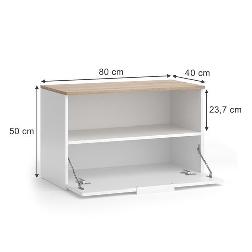 Commode Wido 57450 Blanc/sonoma 80x50cm Avec 1 Compartiment Fermé