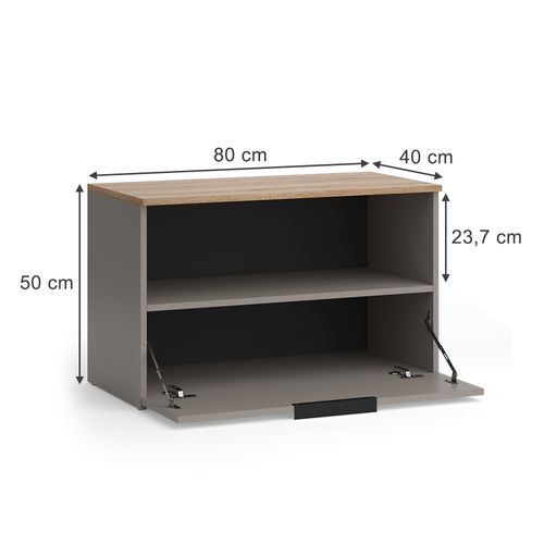 Commode Wido 57452 Grège 80x50cm Avec 1 Compartiment Fermé
