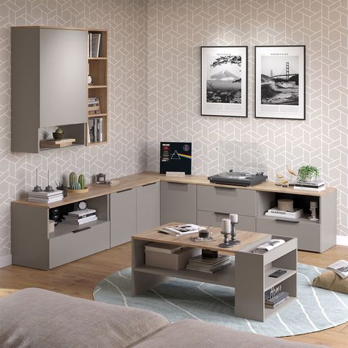 Commode Wido 57452 Grège 80x50cm Avec 1 Compartiment Fermé