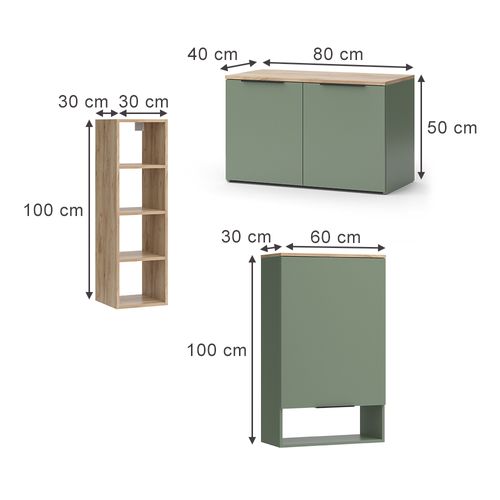 Meuble-paroi Wido 57455 Vert 5 Parties