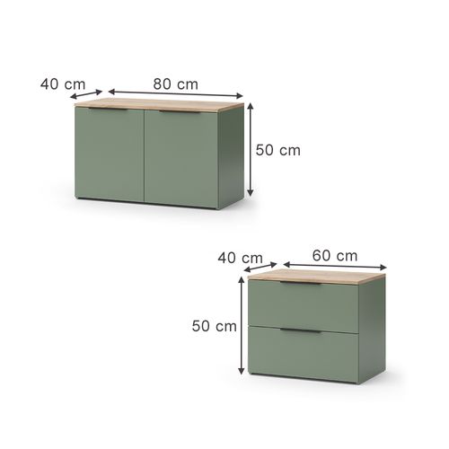 Meuble-paroi Wido 57457 Vert 3 Parties