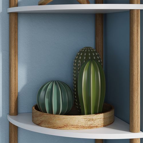 Étagère Dangle Bivio 57471 Blanc/pin 29x163.5cm Avec 6 Compartiments De Rangement