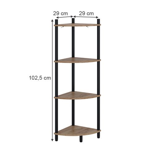 Étagère Dangle Bivio 57473 Chêne Doré/anthracite 29x102.5cm Avec 4 Compartiments De Rangement