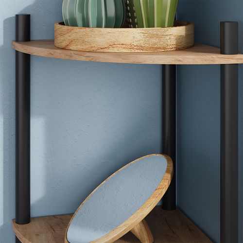 Étagère Dangle Bivio 57473 Chêne Doré/anthracite 29x102.5cm Avec 4 Compartiments De Rangement