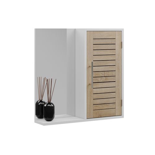Armoire De Toilette Looma 57486 Blanc/chêne 60x60cm Avec 3 Compartiments