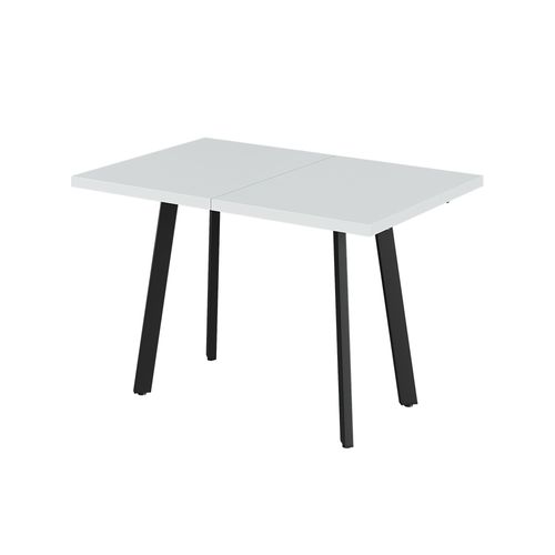 Table De Salle à Manger Tisko 57489 Blanc/noir 160x80cm Avec Plateau Extensible
