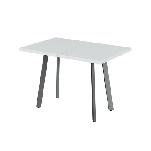 Table De Salle à Manger Tisko 57490 Blanc/gris 160x80cm Avec Plateau Extensible