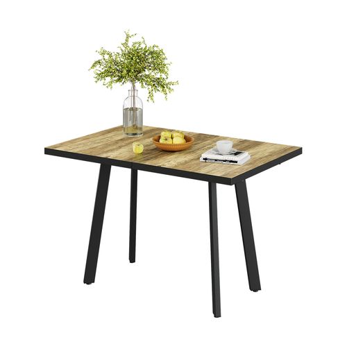 Table De Salle à Manger Tisko 57491 Chêne Rustique/noir 160x80cm Avec Plateau Extensible